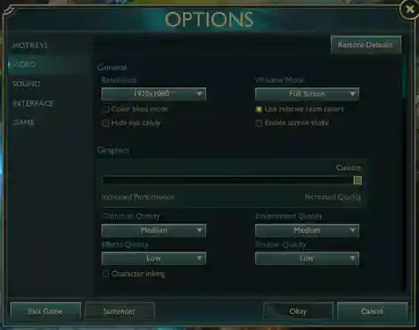 Configuración de League of Legends