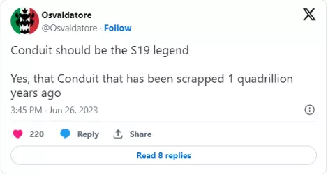 El tweet de Osvaldatore sobre Conduit