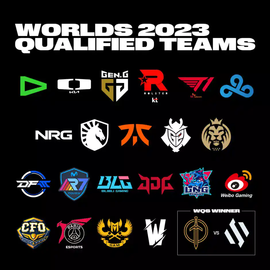 Worlds 2023 qualified teams list of logos